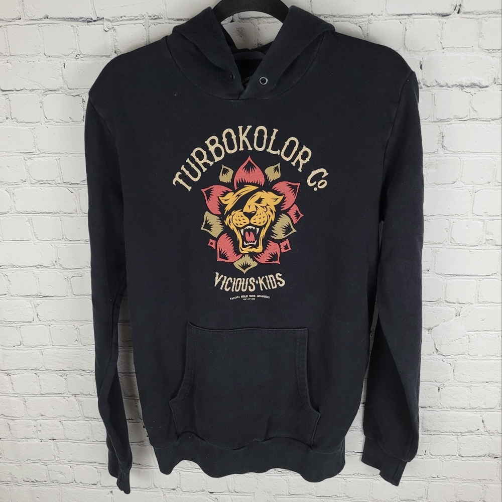 TURBOKOLOR CO. | spellout "Vicious Kids" kangaroo pocket hoodie sweatshirt